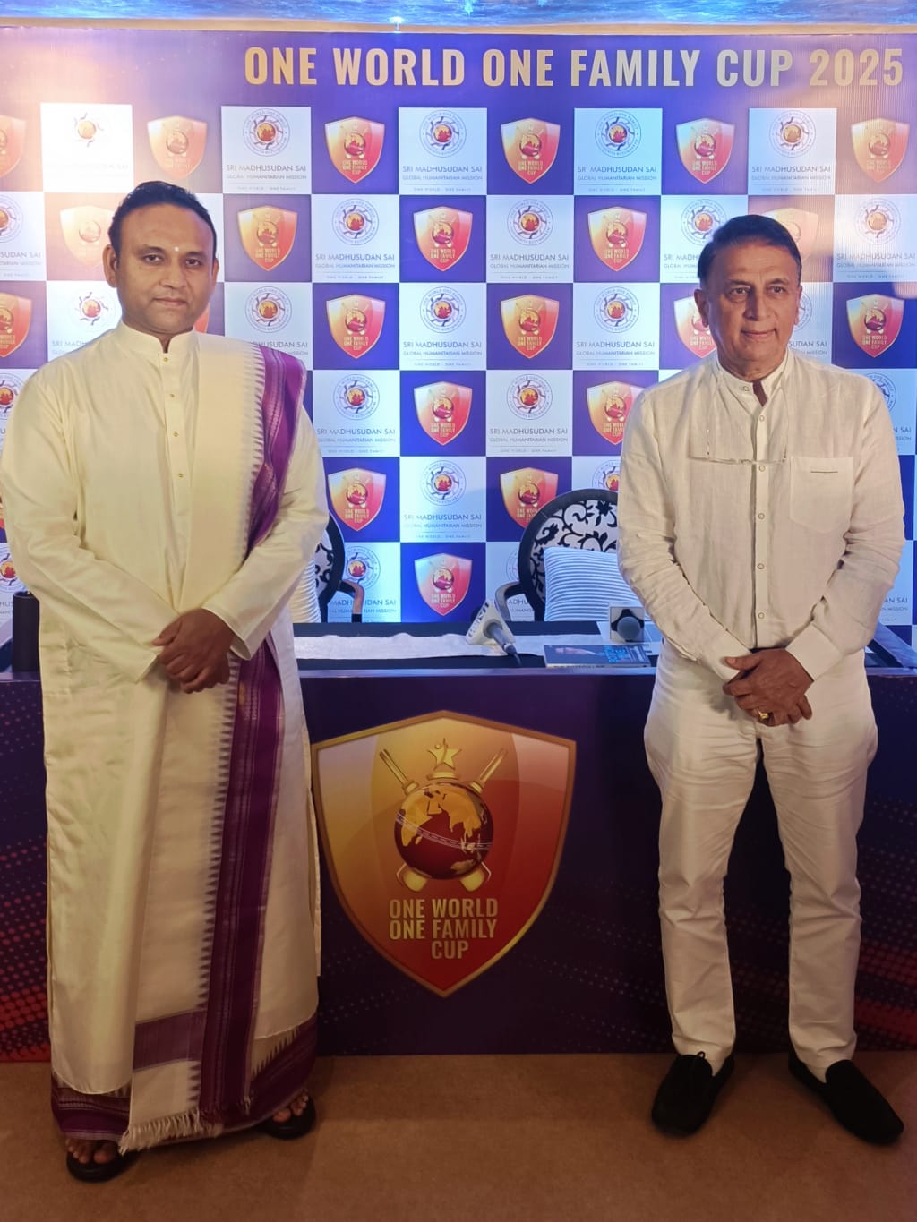 Cricket Legends Unite for Humanity: Gavaskar and Sai Unveil 'One World One Family Cup 2025