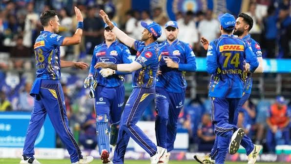 KKR Struggle at 69/5 in 10 Overs Against MI in IPL Clash
