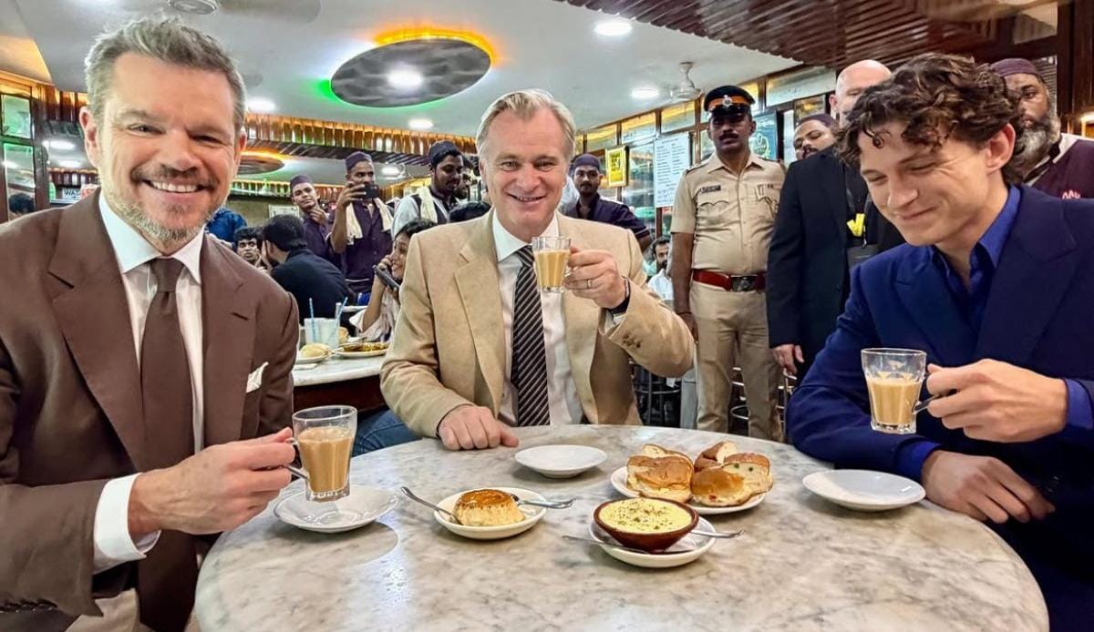 Nolan, Holland, and Damon Visit 108-Year-Old Mumbai Cafe