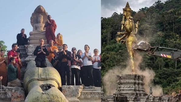 Thailand Installs Buddha Statue At Disputed Border Site After Vishnu Idol Demolition