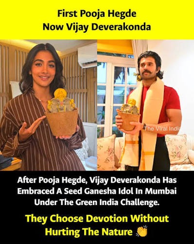 Eco-Friendly Festivities: How Vijay Deverakonda and Pooja Hegde are Rewriting Tradition