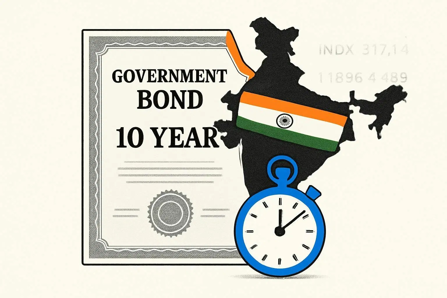 India’s 10-Year Bond Yield Eases Marginally Amid Stable Market Sentiment