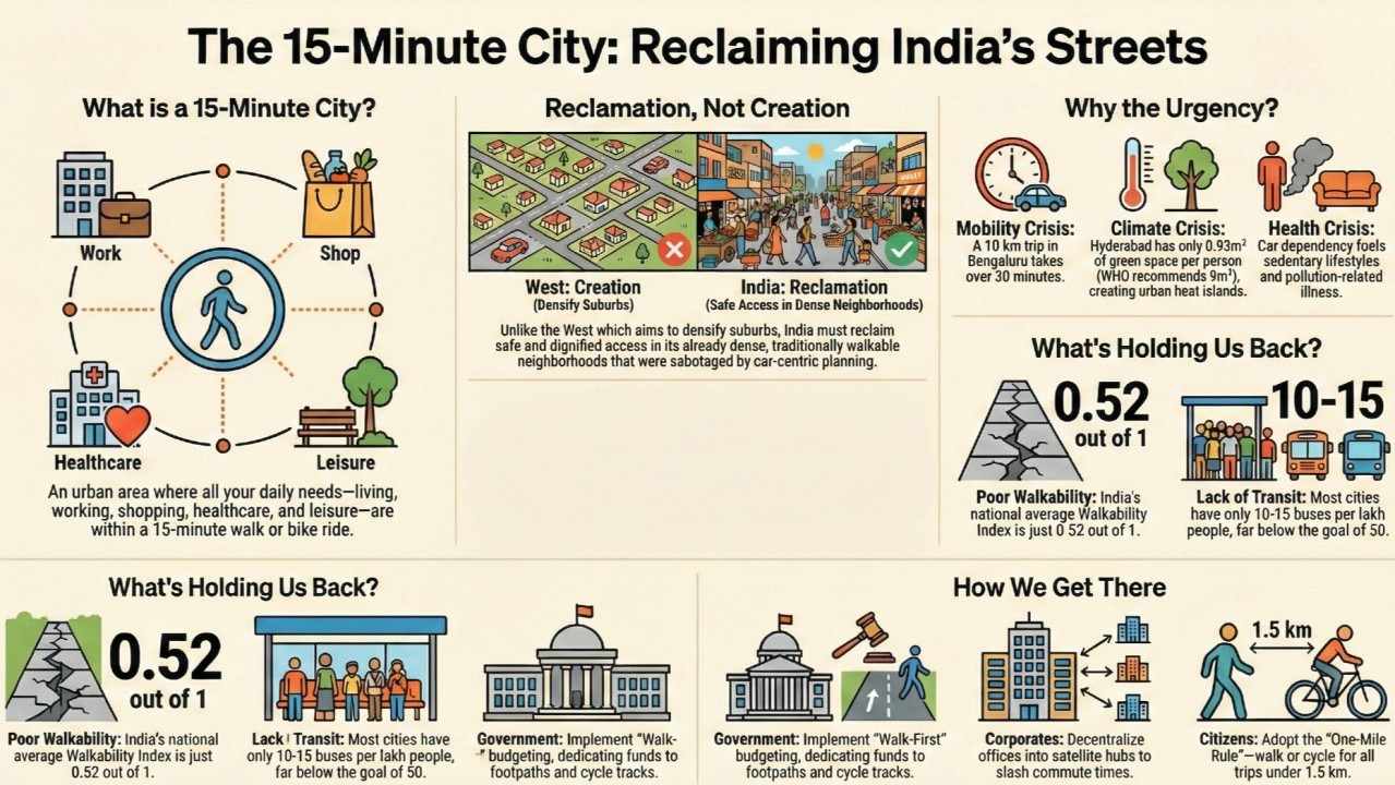India Accelerates "15-Minute City" Strategy to Decarbonize Urban Centers