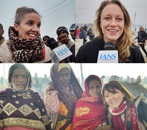 Foreign Tourists Overwhelmed by Spiritual Grandeur at Maha Kumbh 2025