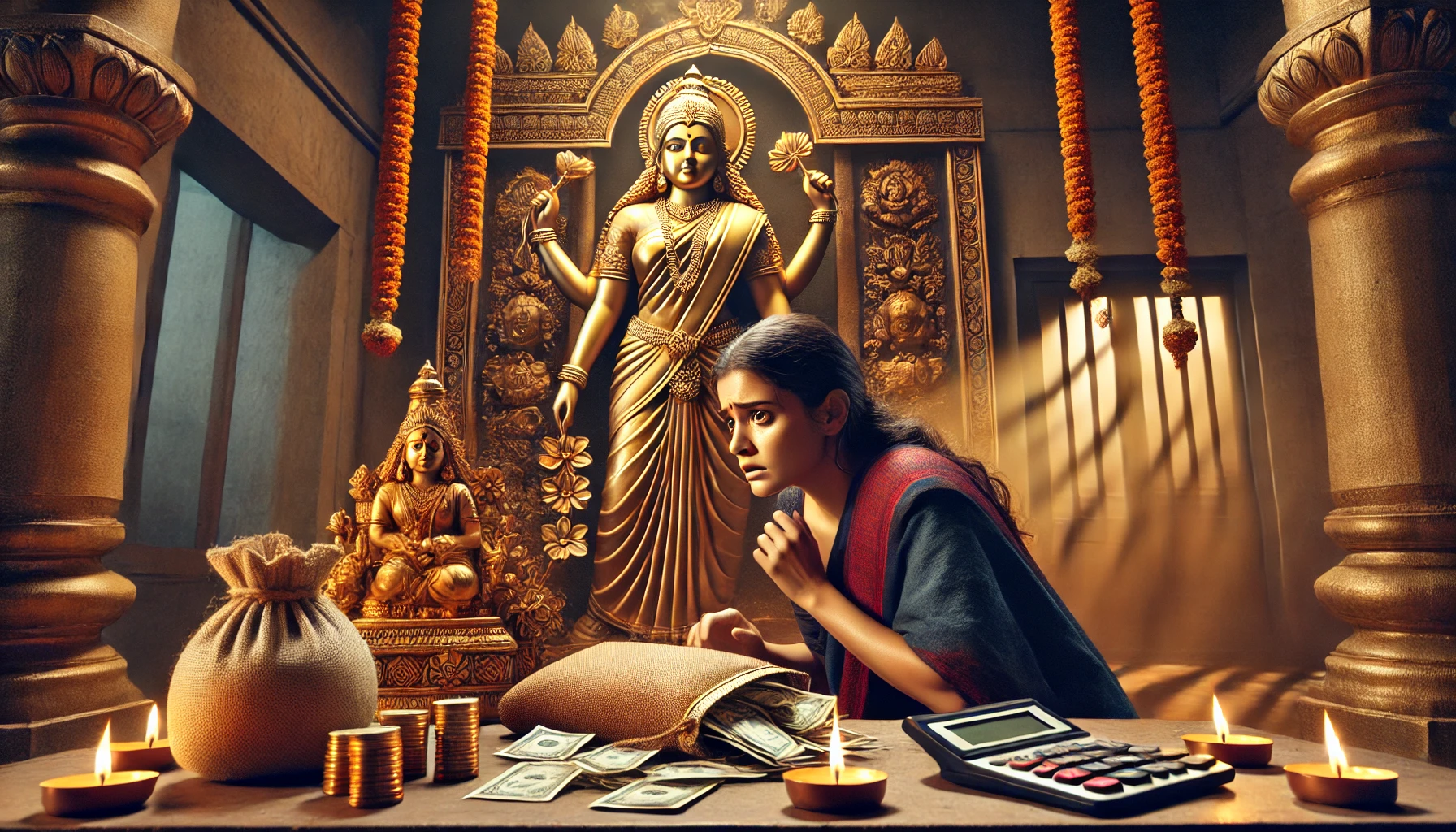 Desperate Measures: Woman Steals Lakshmi Idol from Temple in Bid to Solve Financial Woes