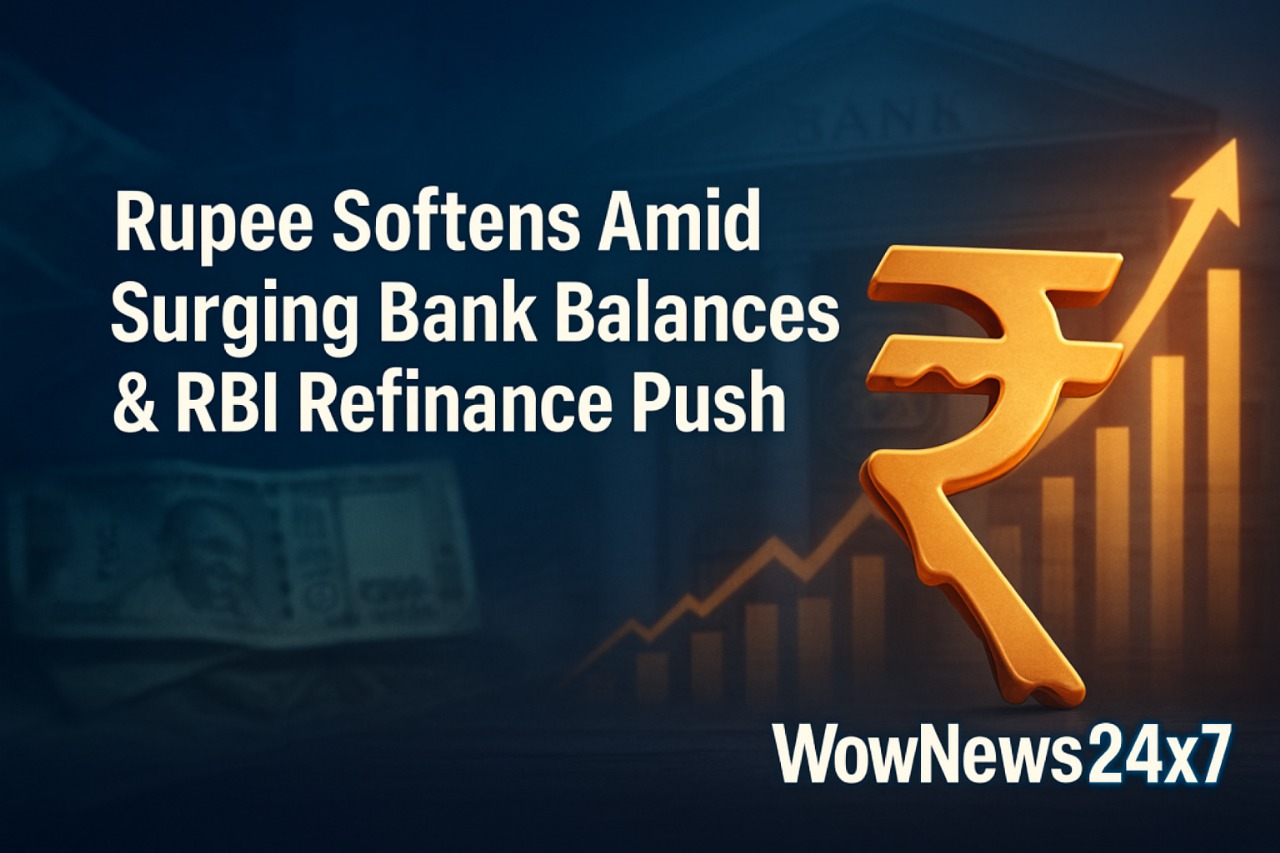 Rupee Softens Amid Surging Bank Balances and RBI Refinance Activity
