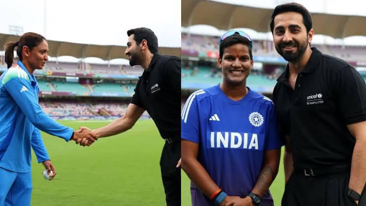 Ayushmann Hits a Six Off the Field, Meets Team India Ahead of IND-W vs BAN-W Clash