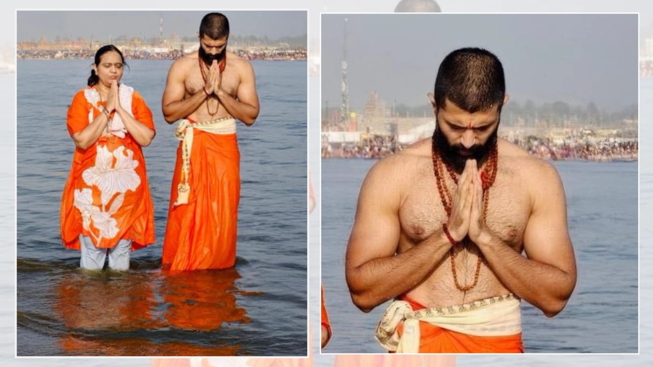 Vijay Deverakonda Actor Takes Sacred Dip at Maha Kumbh 2025
