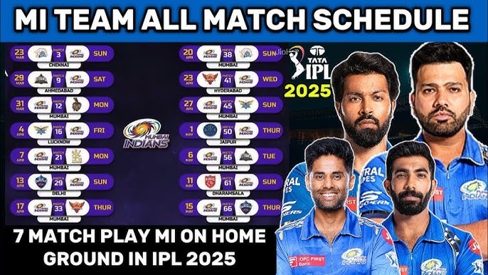 Get Ready for the Blue Army: Mumbai Indians' IPL 2025 Schedule