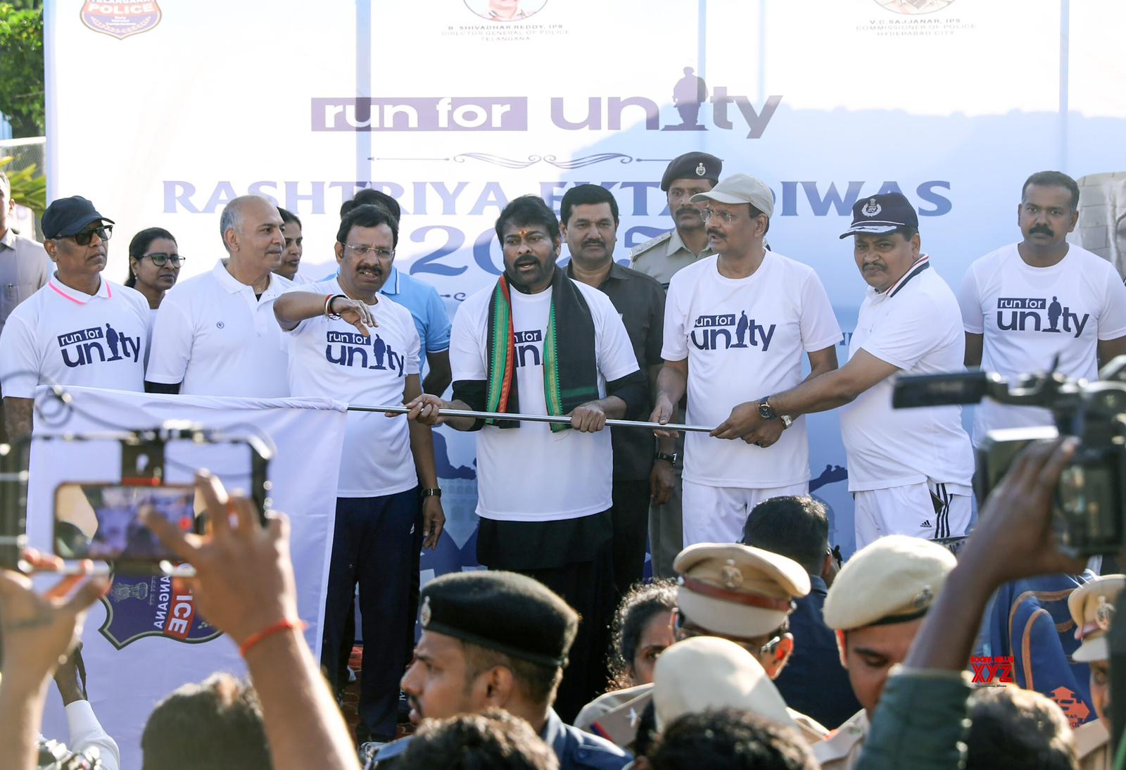 Unity in Motion: Chiranjeevi Leads Hyderabad’s ‘Run for Unity’ with Patriotic Fervor