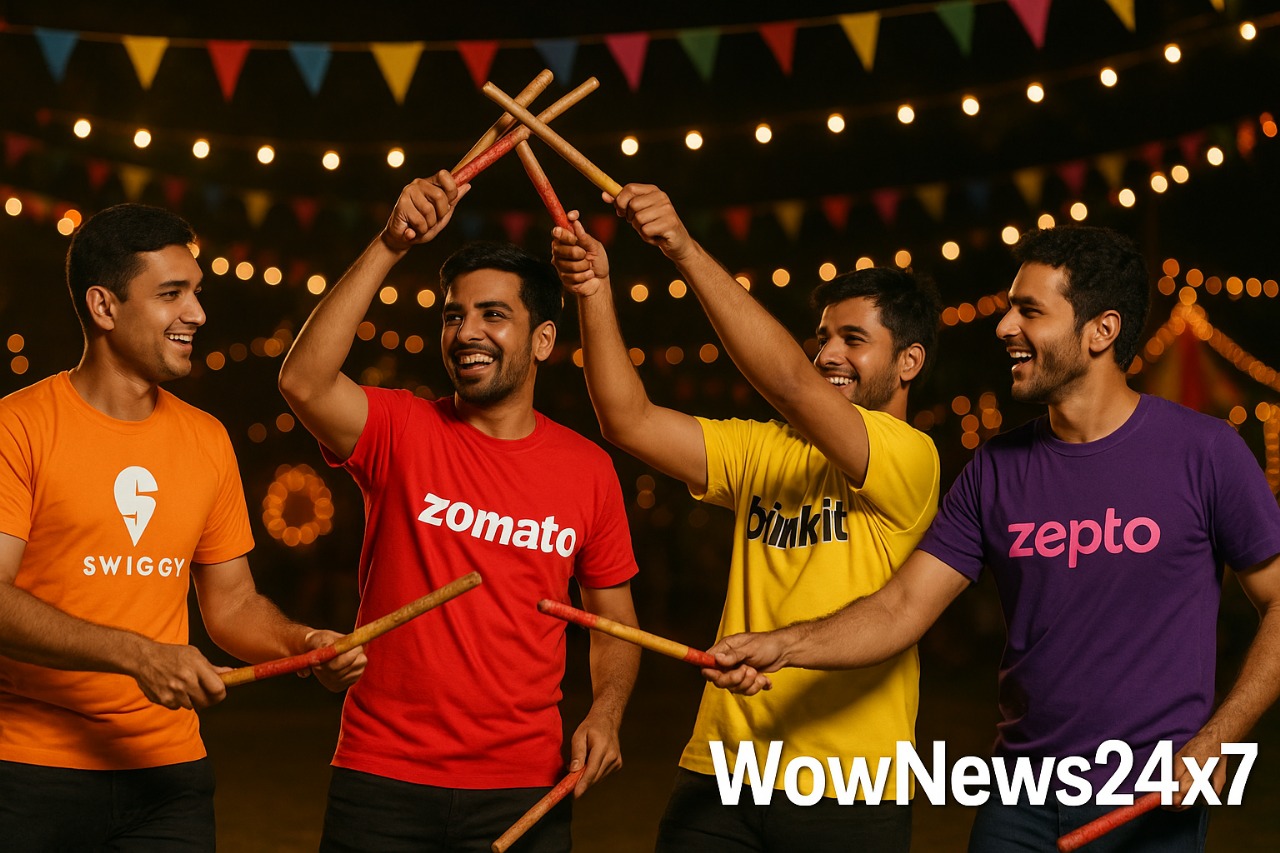 Navratri Celebration Hits Different: Food Delivery Agents Unite For The Ultimate Garba Performance