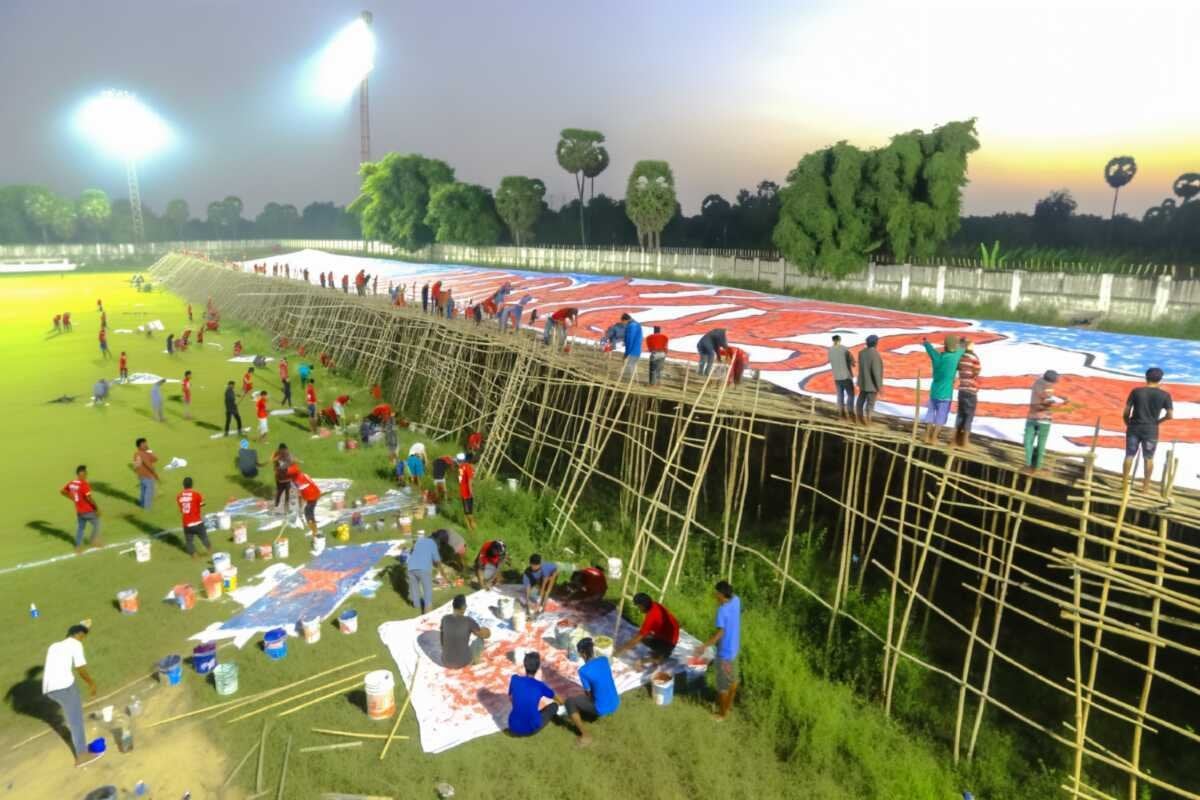 Indian Football Passion: Fans Unite to Create Massive 25,500 Sq Ft Tifo