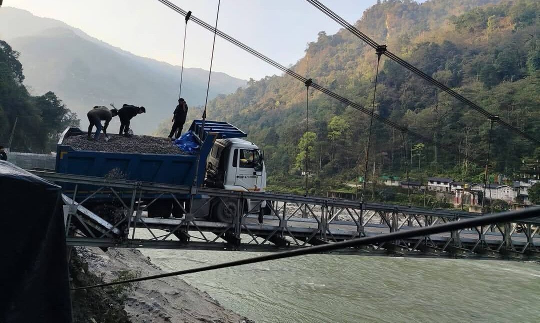Restoration Efforts Underway for Phidang Bailey Bridge in North Sikkim Amid Heavy Rainfall