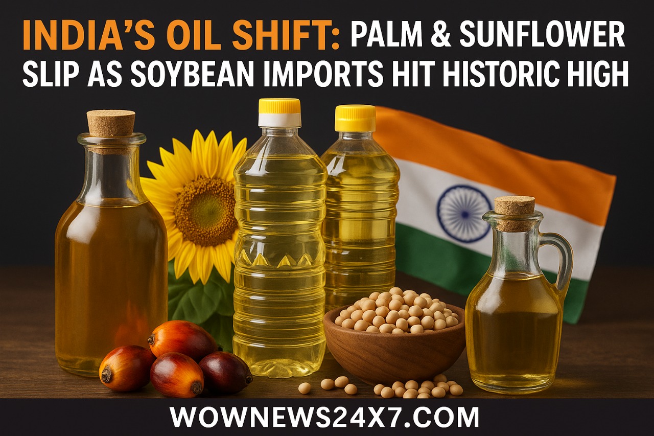 India’s Oil Shift: Palm & Sunflower Slip as Soybean Imports Hit Historic High