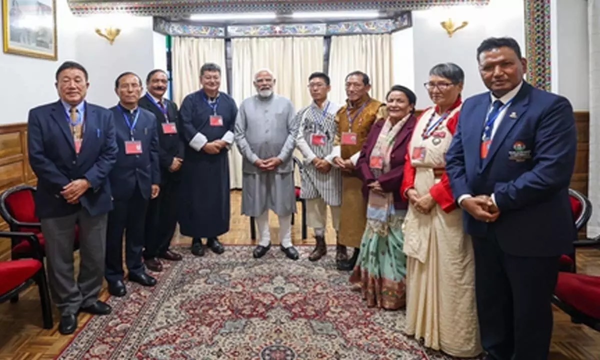 PM Modi Meets Padma Awardees And Distinguished Personalities In Gangtok