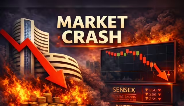 Sensex Crashes Over 1,600 Points; Nifty Slips Below 24,400