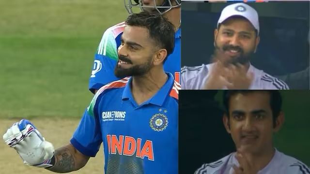 Gambhir and Rohit Give Standing Ovation to Kohli After Match-Winning Century vs Pakistan