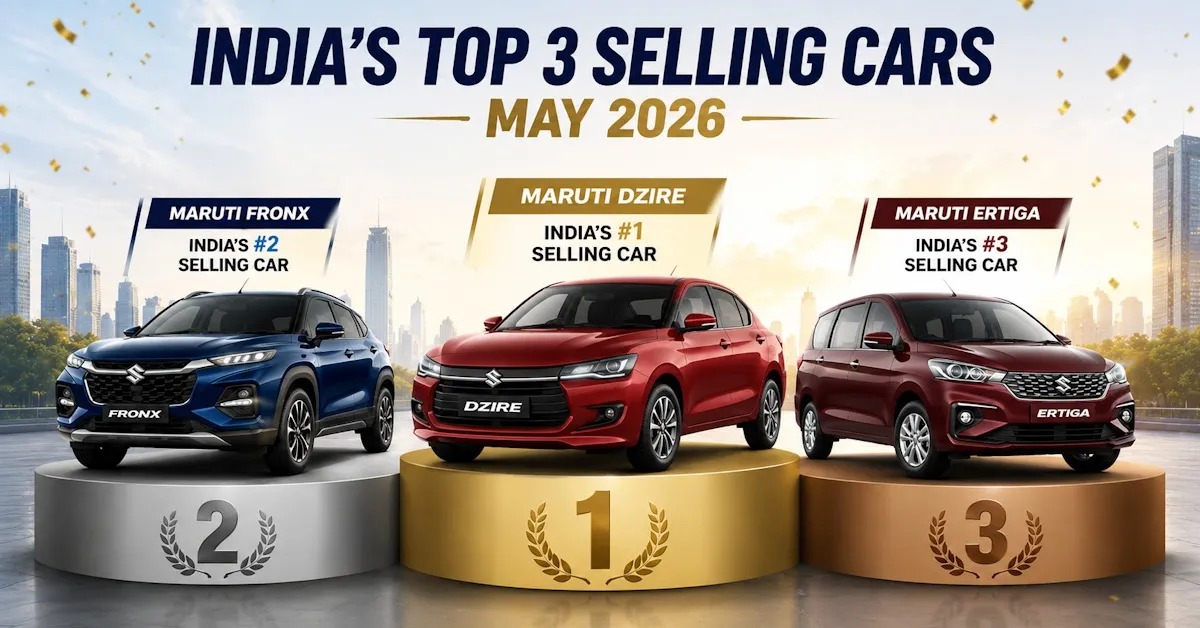 Maruti Suzuki Dzire Tops India’s Best-Selling Cars List in May 2026