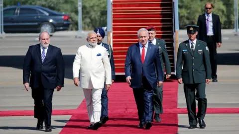 Prime Minister Modi’s Arrival in Israel Marked by Formal Reception and Guard of Honour