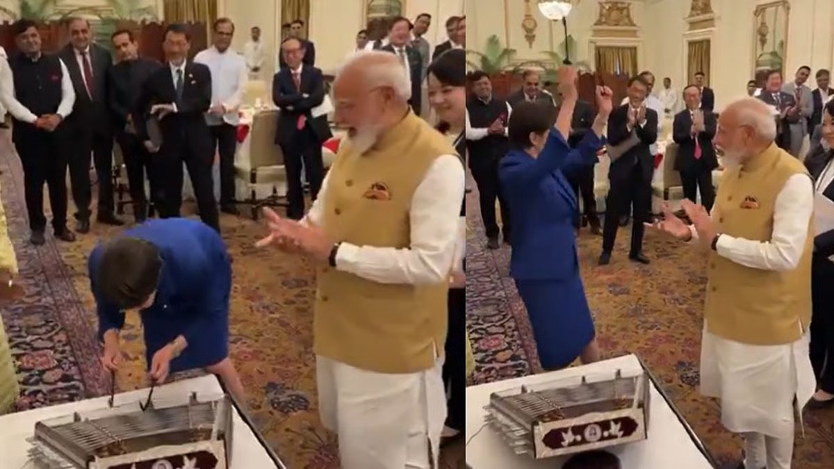 Japan PM Sanae Takaichi Tries Hand at Santoor in India