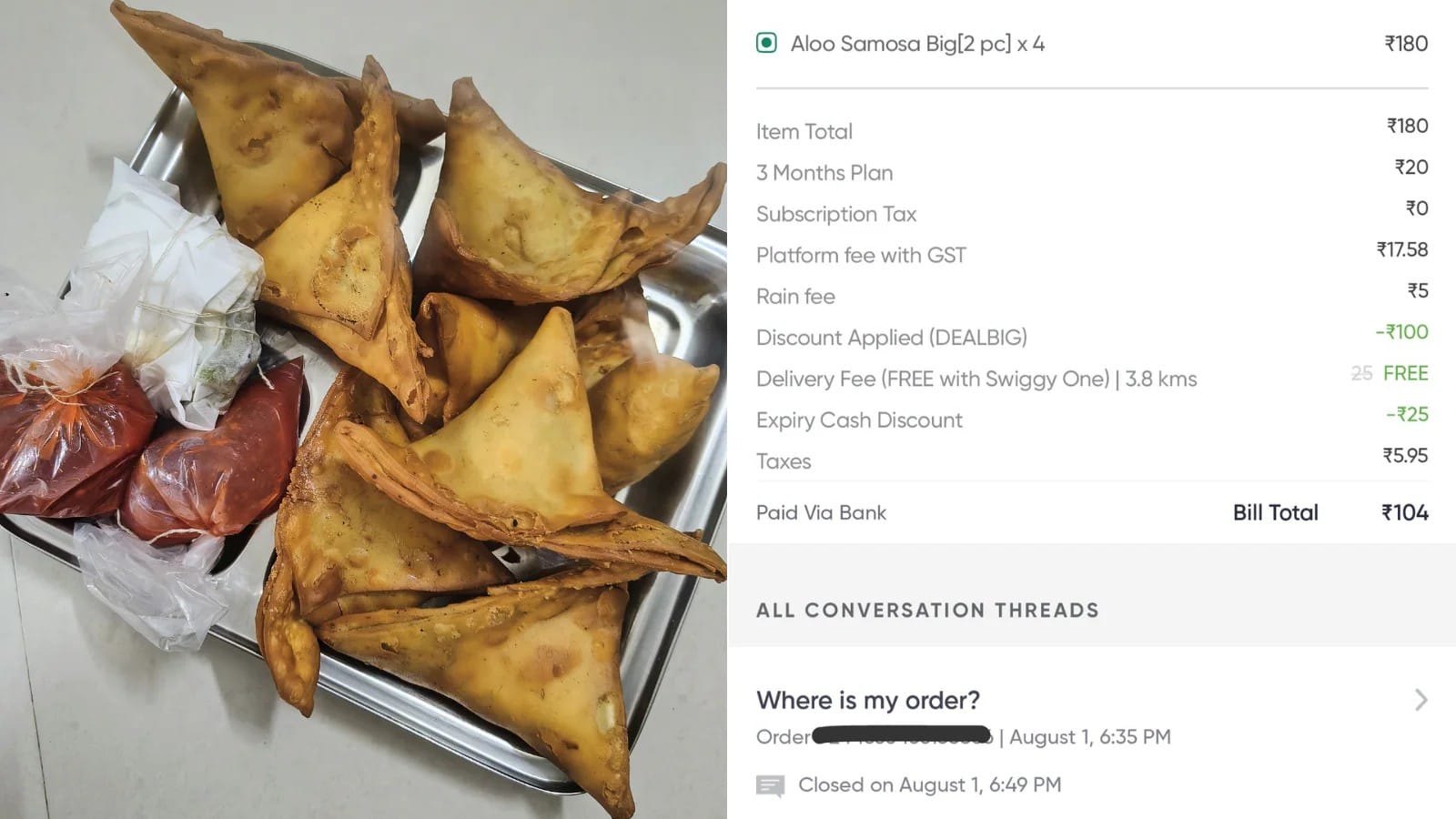 One Swiggy Order, 8 Samosas, and a 'Warning' That's Winning the Internet