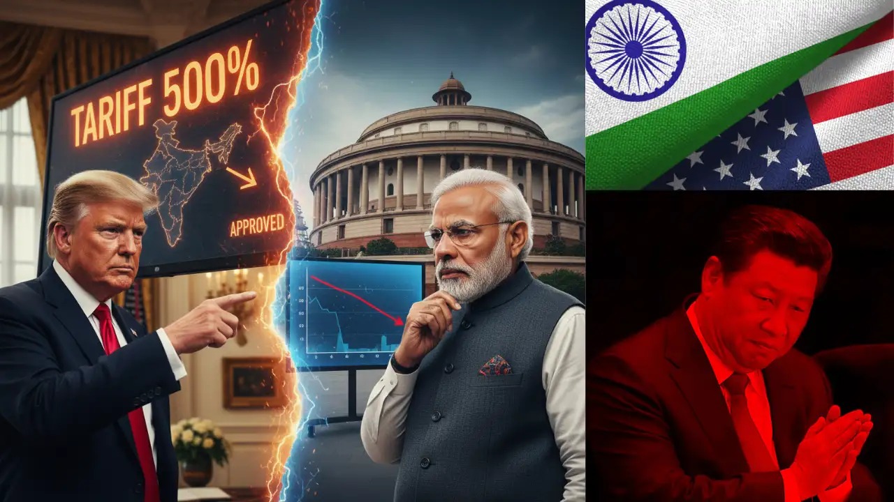 India Faces Tariff Shock: US Sanctions Bill Threatens 50–500% Duties