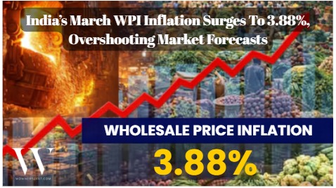 March Wholesale Inflation At 3.88% Year-On-Year, Above Market Estimates And Fuelled By Food Prices