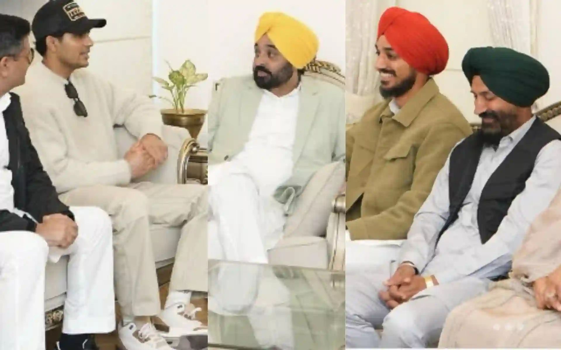 Shubman Gill & Arshdeep Singh Meet Punjab CM Bhagwant Mann Before Champions Trophy 2025