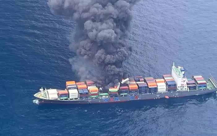 Inferno on the Arabian Sea: Coast Guard Battles Blazing Container Giant off Kerala