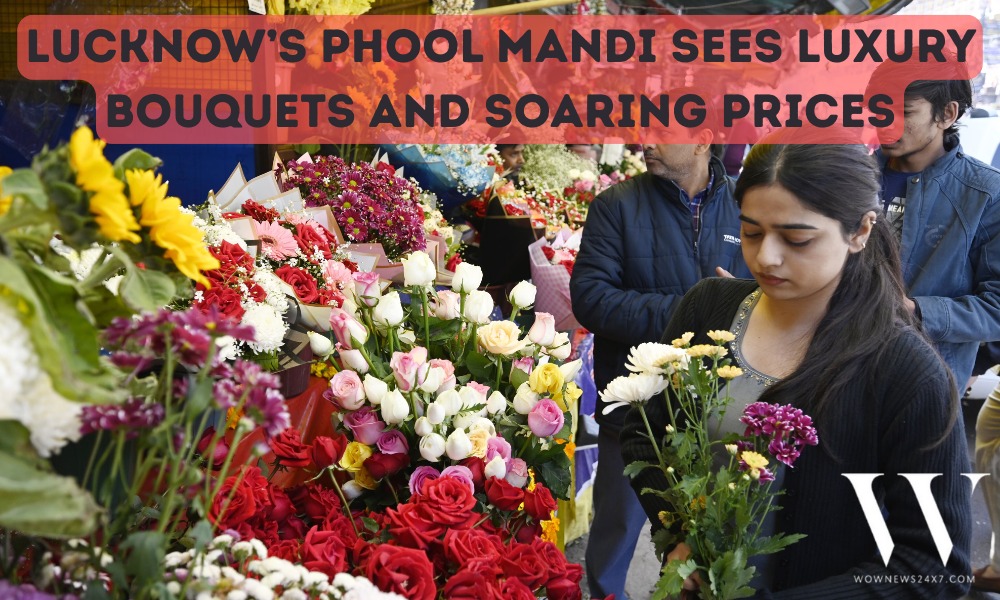 Lucknow’s Flower Bazaar Transforms Into Valentine’s Hub With Record Rose Day Rush
