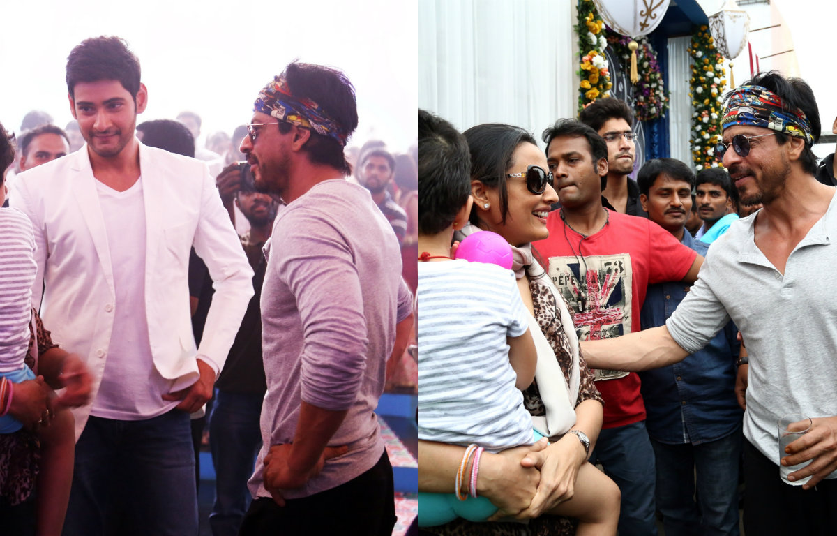 Shah Rukh Khan’s Surprise Visit To Mahesh Babu On Brahmotsavam Set