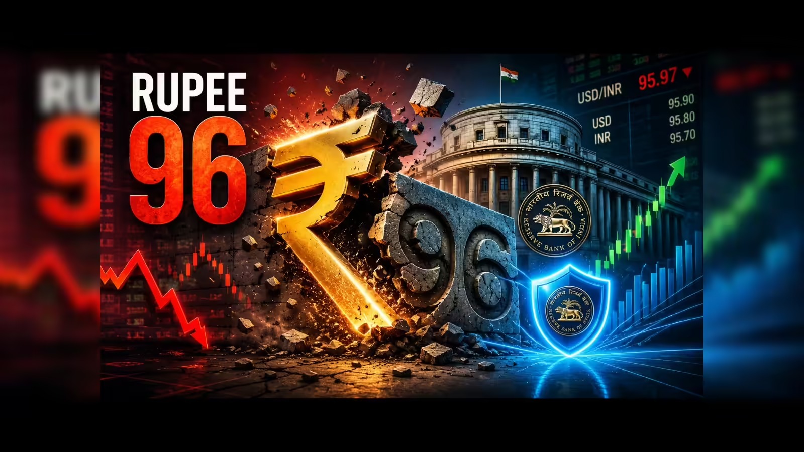Rupee Tests 96 Mark, RBI Said To Lean Against The Wind