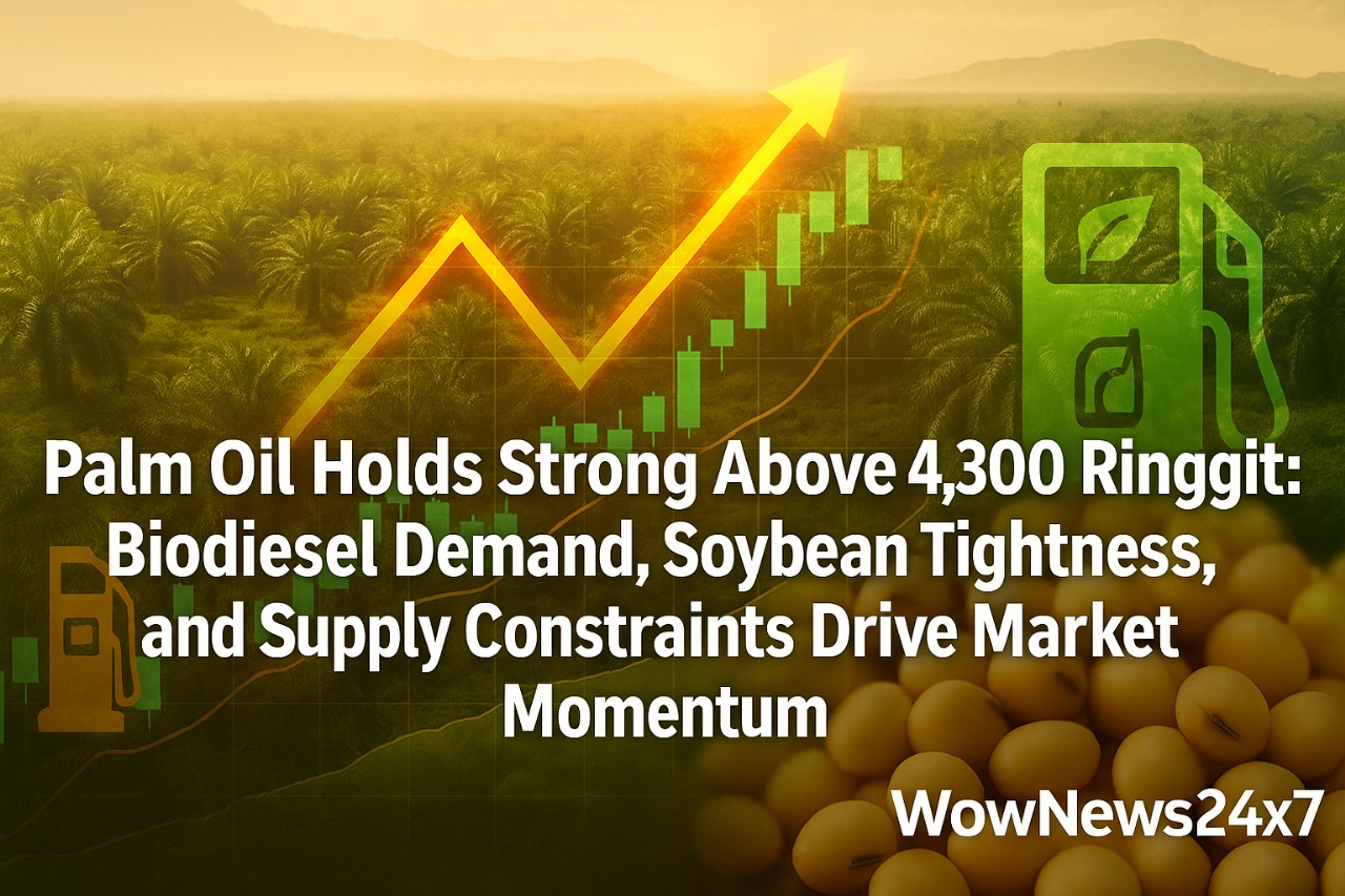 Palm Oil Holds Strong Above 4,300 Ringgit: Biodiesel Demand, Soybean Tightness, and Supply Constraints Drive Market Momentum