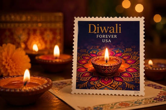United States Postal Service (USPS) Unveils New Diwali Postage Stamp for October Release
