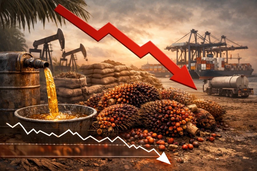 Malaysia Crude Palm Oil Futures Slide Nearly 4% On Market Pressure