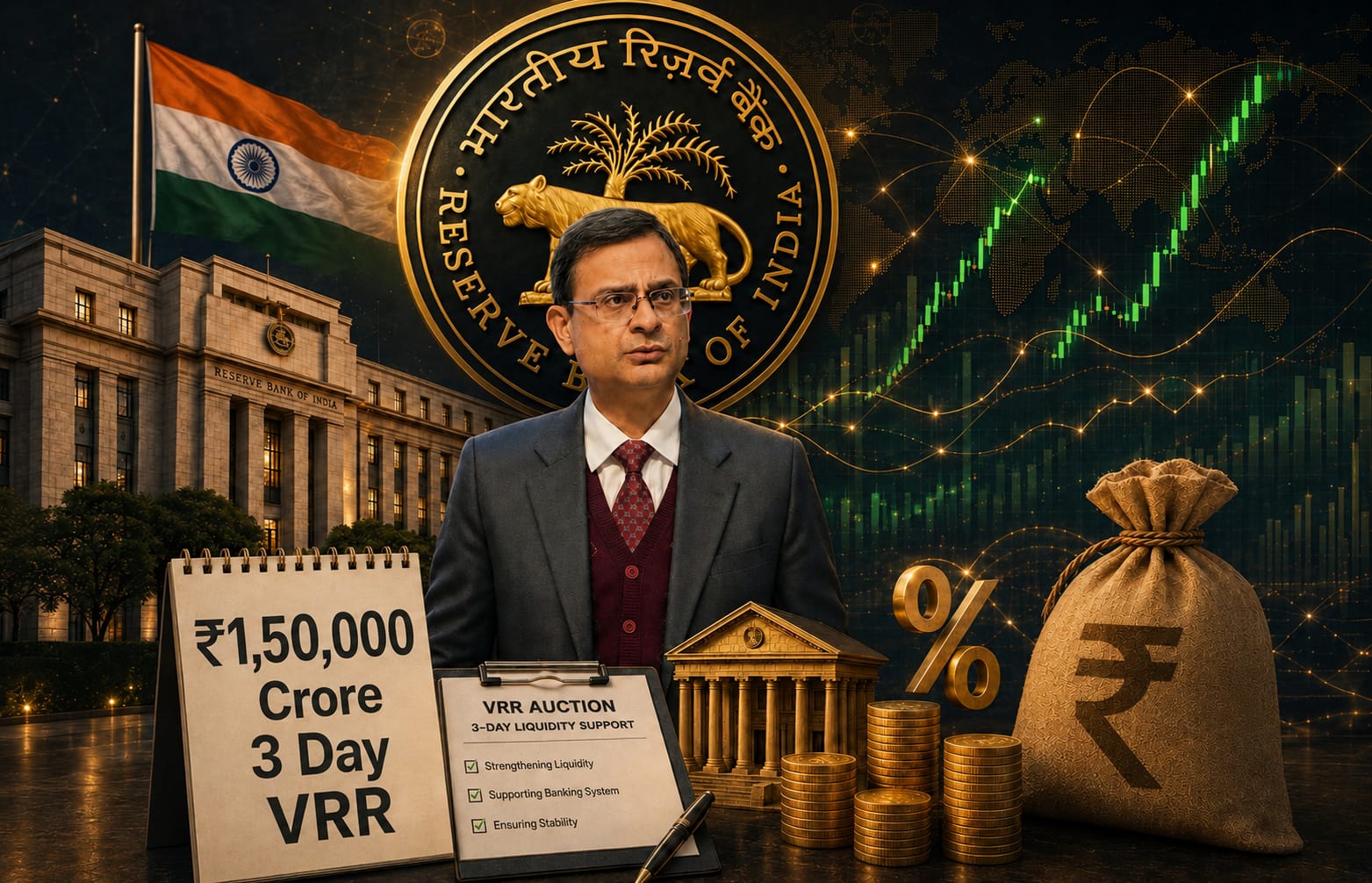 RBI Announces 3-Day VRRR Auction for ₹1.5 Trillion