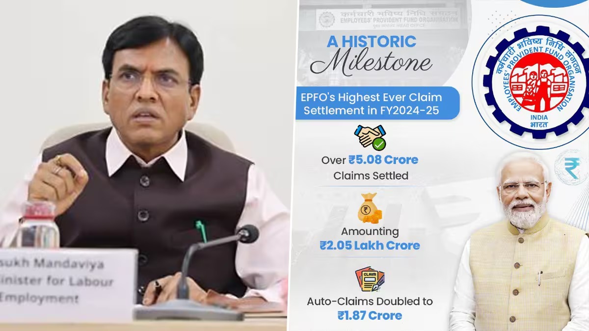 EPFO Shatters Records: Over 5 Crore Claims Settled in FY 2024-25, Disbursing ₹2.05 Lakh Crore