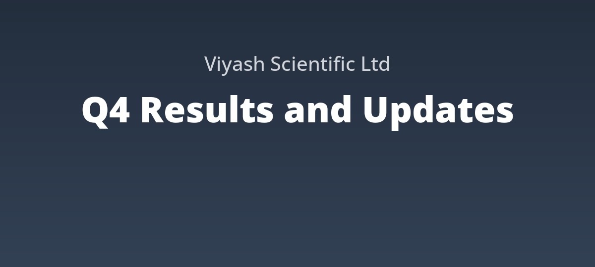 Viyash Scientific Reports Strong Q4 Performance with Rs 920 Crore Revenue and Rs 52 Crore Profit