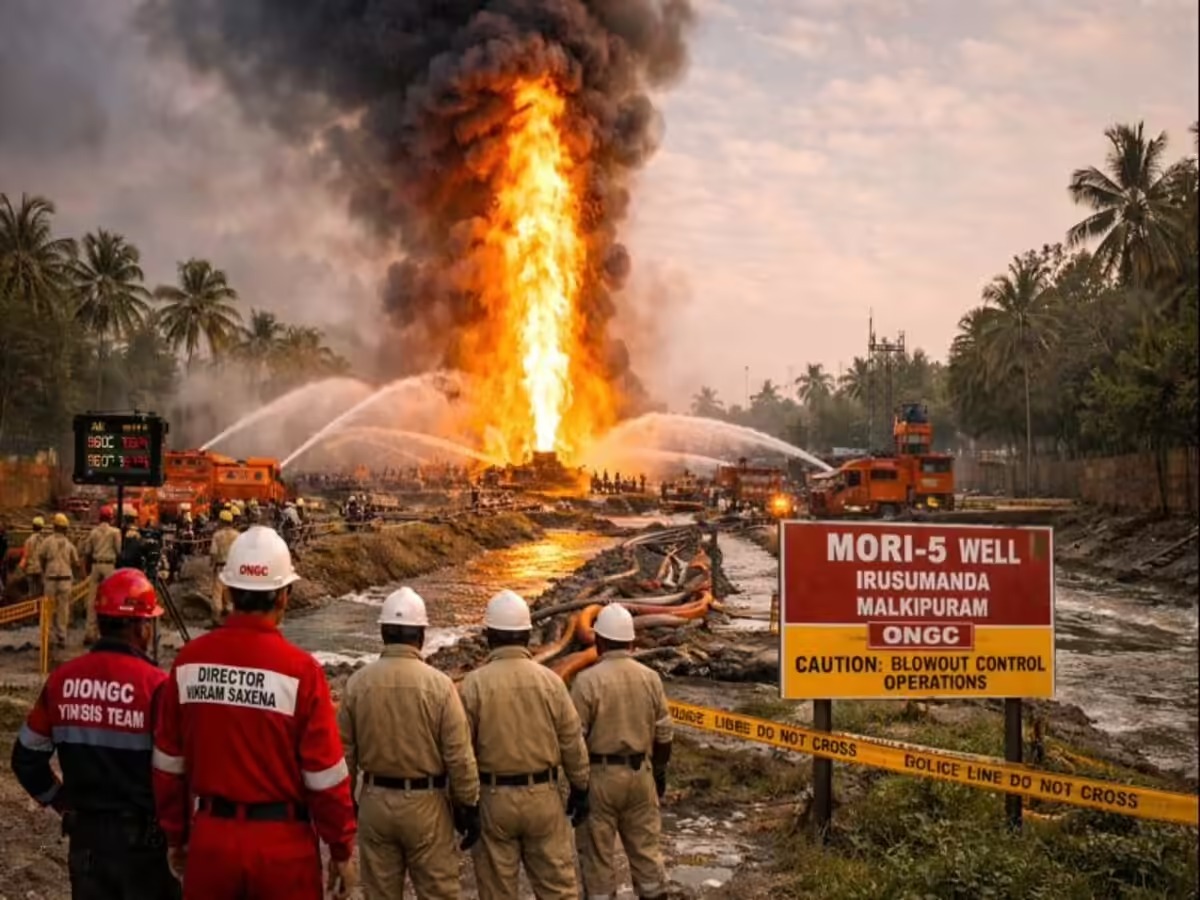 ONGC continues blowout control operations at Mori-5 well in Andhra Pradesh
