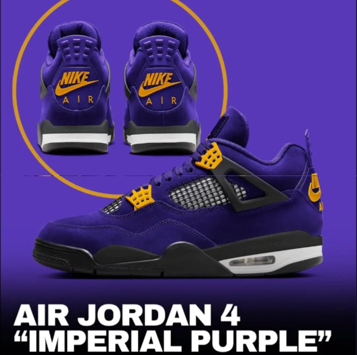 Nike Launches Air Jordan 4 Retro Imperial Purple Sneakers