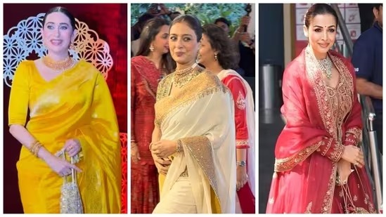 Navratri Nights Sparkle: Karisma Kapoor, Tabu, Malaika Arora Stun in Festive Glam