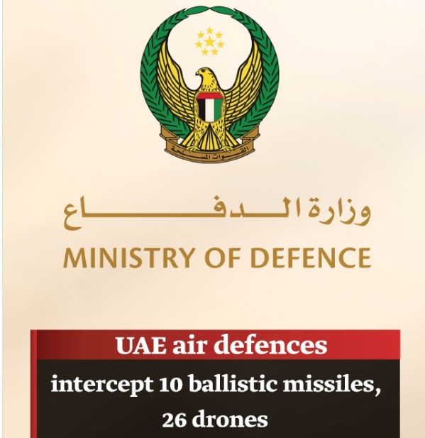 UAE Air Defences Intercept 10 Ballistic Missiles And 26 UAVs