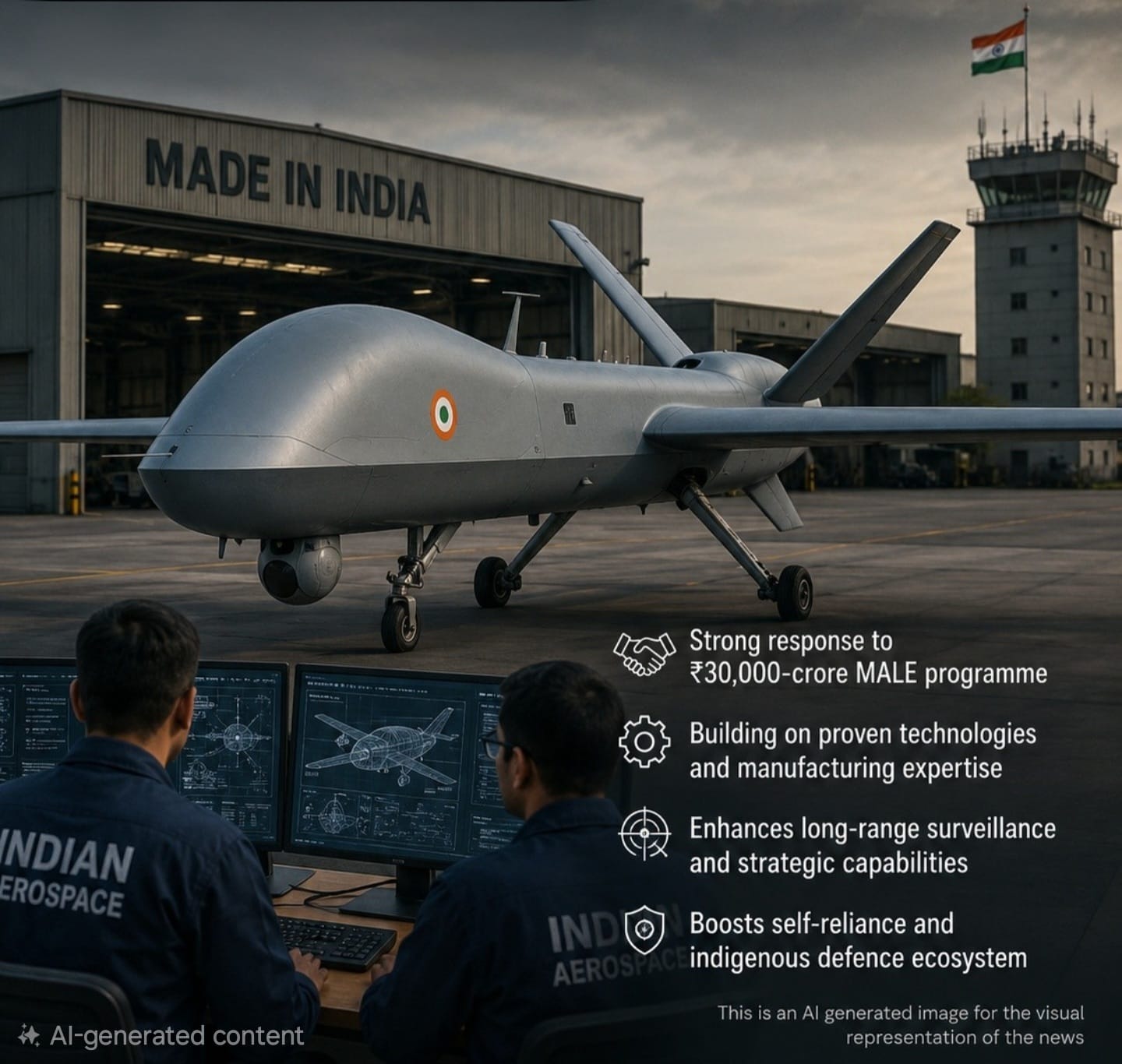 Defence Ministry to Buy 10 MALE Drones for Indian Coast Guard