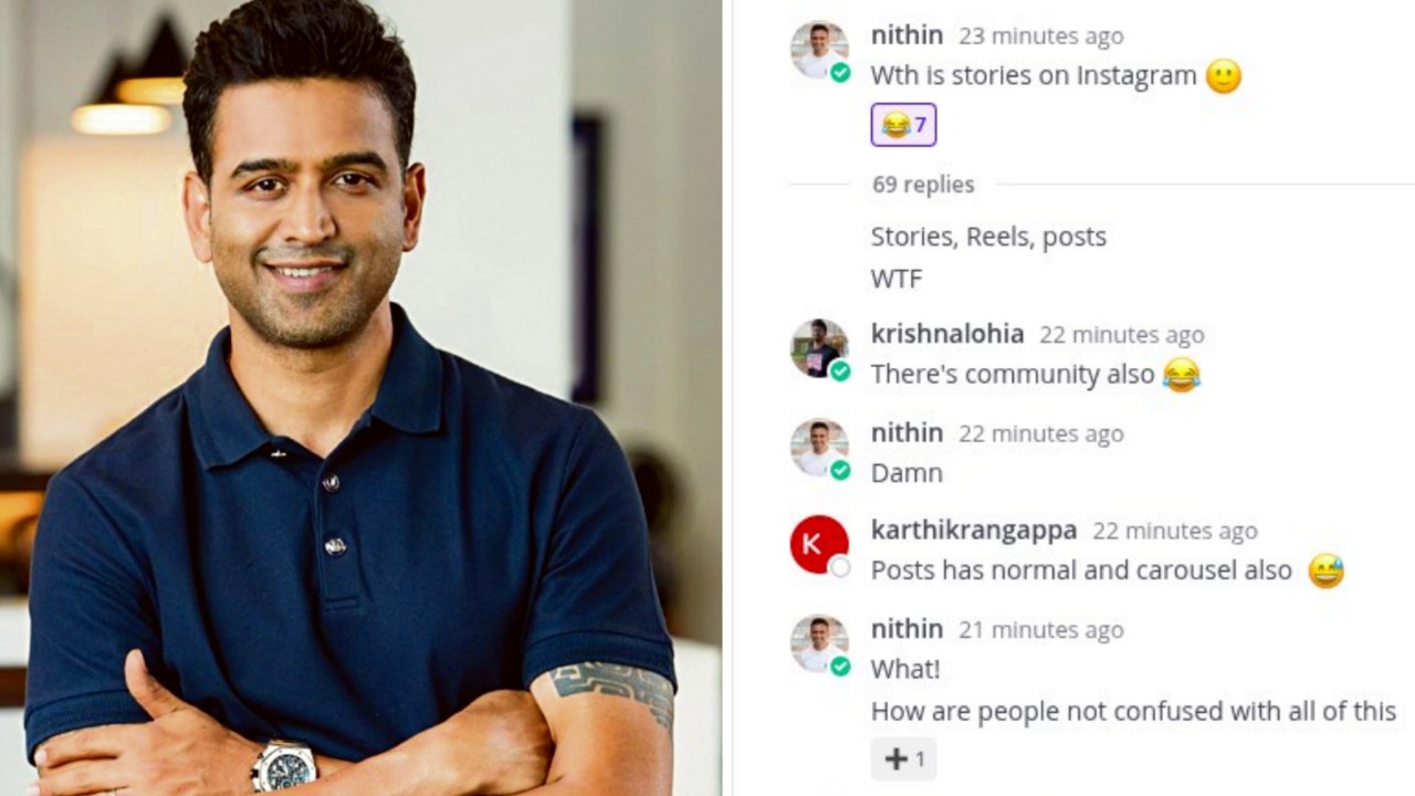 Nithin Kamath's Hilarious Struggle with Instagram