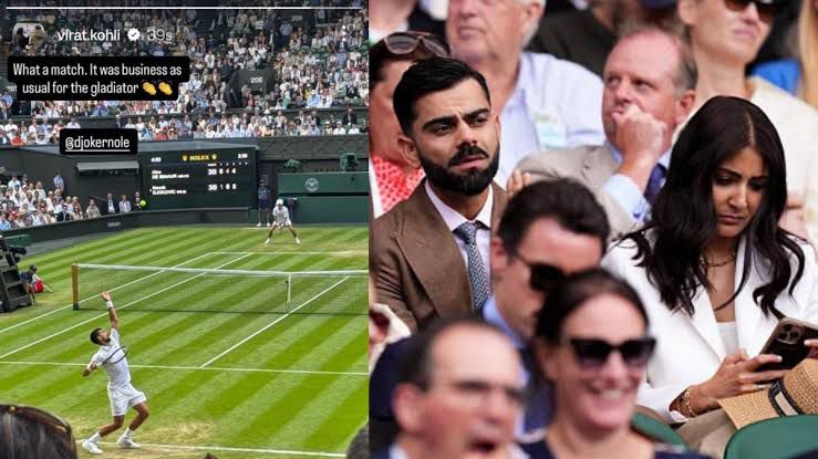 Kohli and Anushka Cheer as Djokovic Stages Dramatic Comeback at Wimbledon