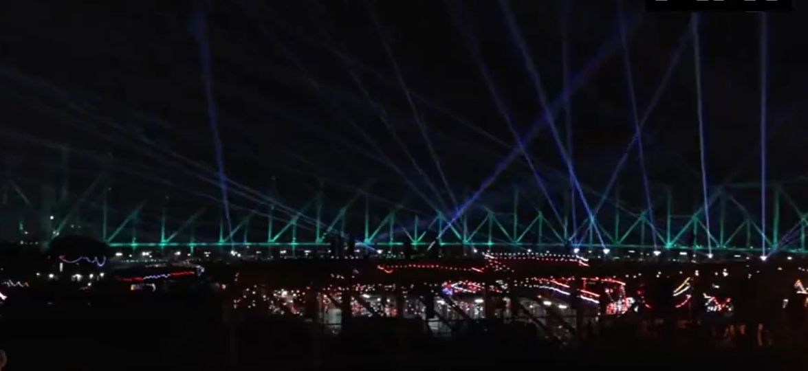 Suspension of Stress: Howrah Bridge Lights Up for Yoga Day