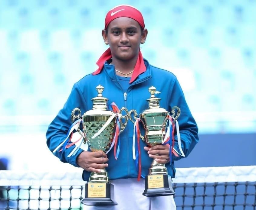 Mysuru Tennis Prodigy Padmapriya Clinches Double Gold at Asian 14 Junior Tournament