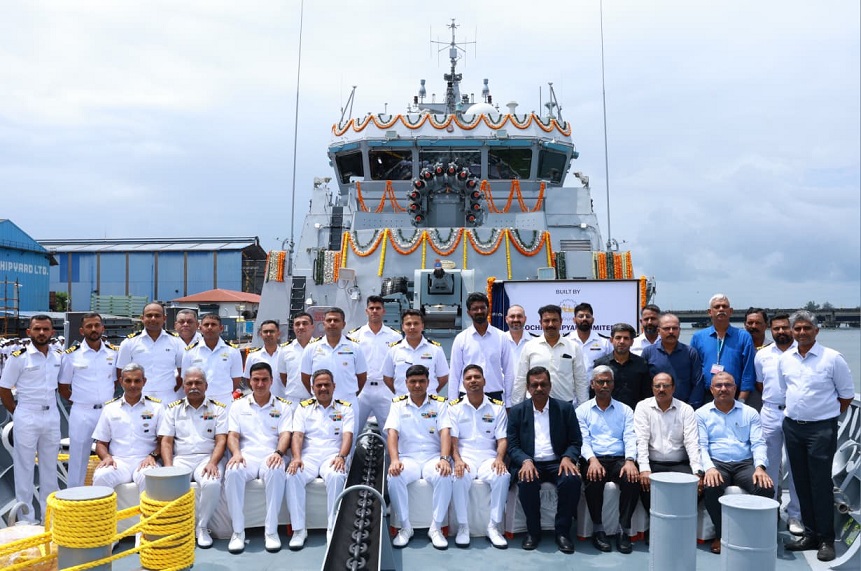 Cochin Shipyard Delivers ASW Vessel INS Mangrol to Indian Navy