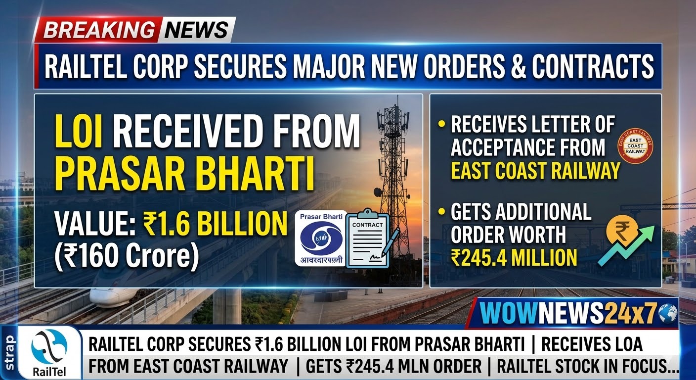RailTel Secures Major Orders From Prasar Bharati And East Coast Railway