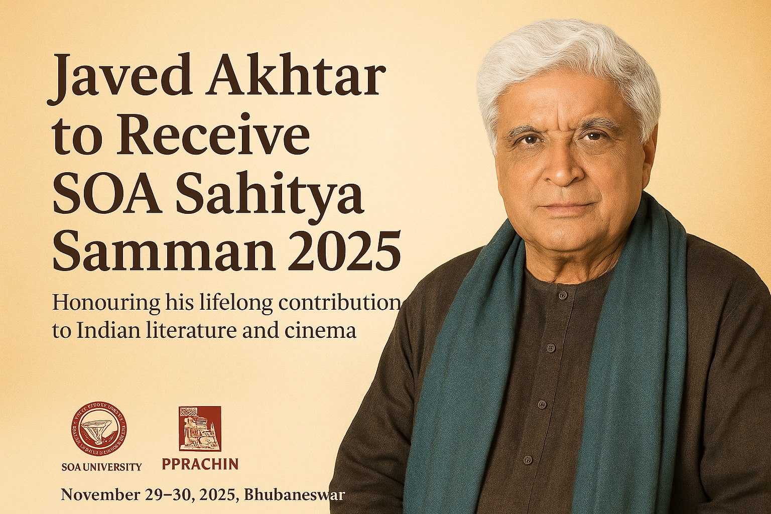 SOA Lit Fest Blends Culture, Creativity & AI in Bhubaneswar: Sahitya Samman for Javed Akhtar